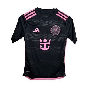 Adidas Inter Miami Jersey Boy's 11-12Y Black Short Sleeve Soccer Shirt